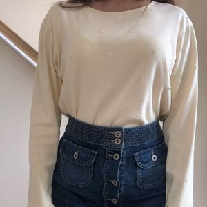 Medium light yellow long sleeve top